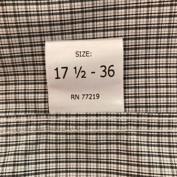Joseph Abboud 80s 2-Ply Cotton White Gray Plaid Shirt Mens Size 17.5/36 NWT - Picture 7 of 7